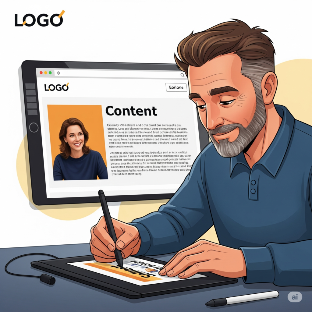 Imagen de un creador de contenido dando su toque humano