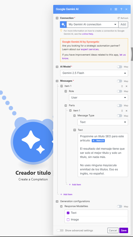 Cómo automatizar la creación de contenido SEO con IA by Make
