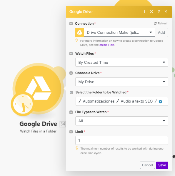 Google Drive y make