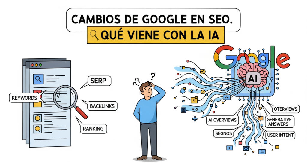 Portada de Cambios Google SEO con la IA